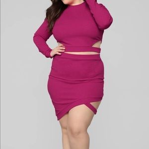 Plus Size Glitter Skirt Set